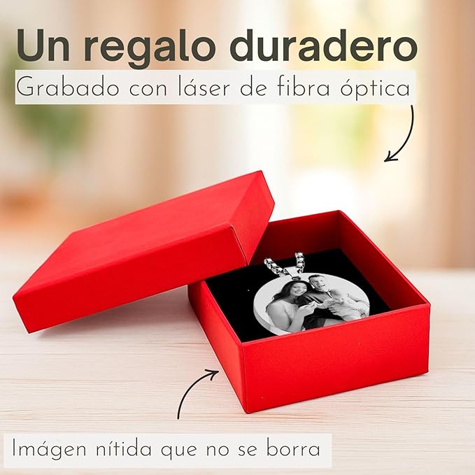 Collar con foto personalizado para hombre: colgante tipo placa militar grabado a medida.