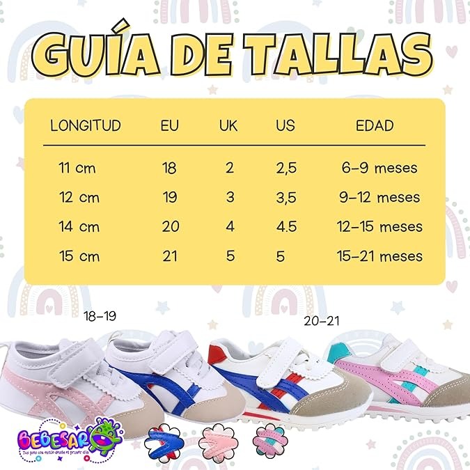 Zapatos personalizados para bebés (0-12 meses) – Estilo deportivo para niños y niñas